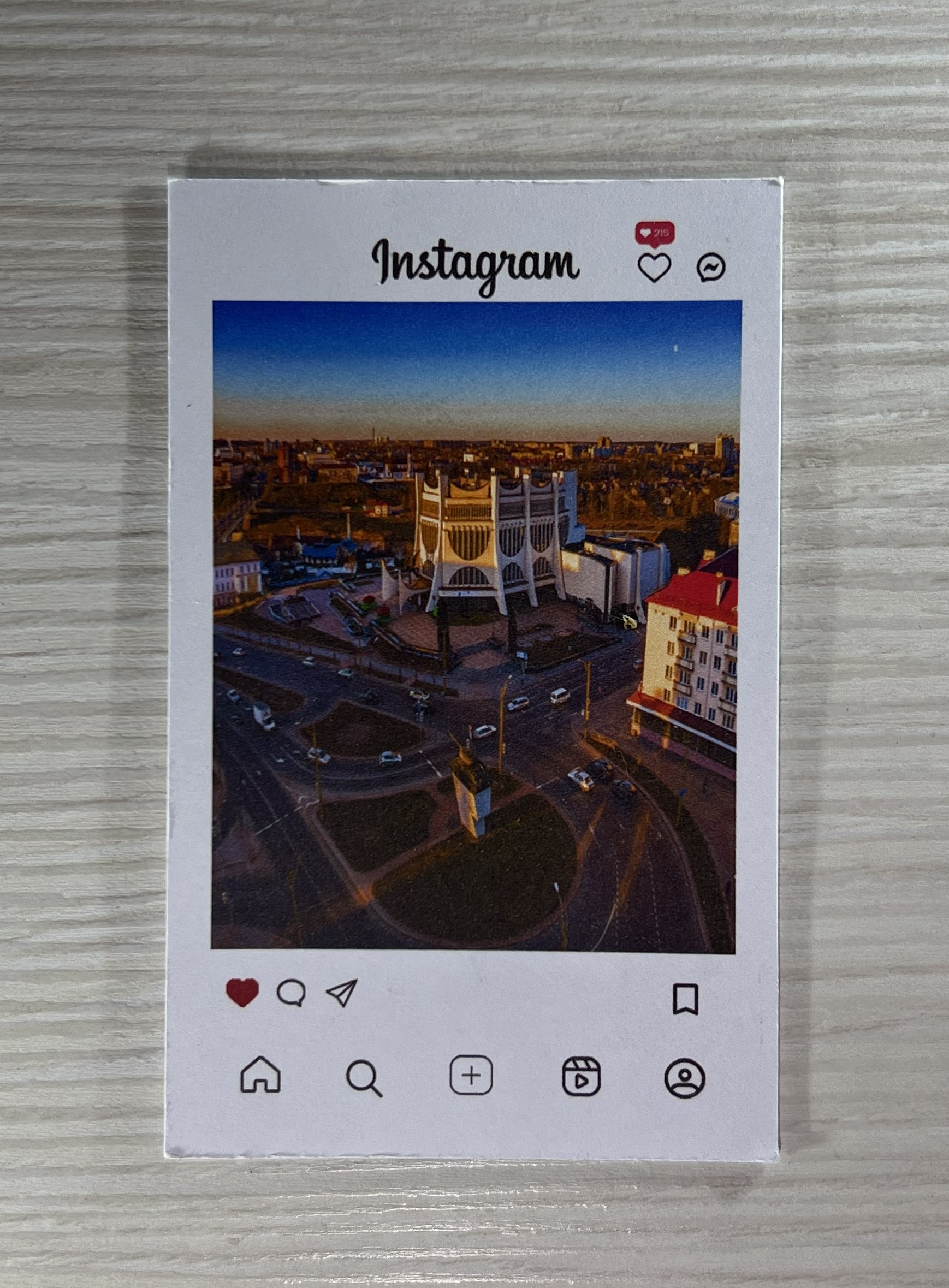 Пример фотокарточки инстаграмм 60x95 мм